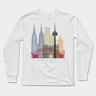 Cologne skyline poster Long Sleeve T-Shirt